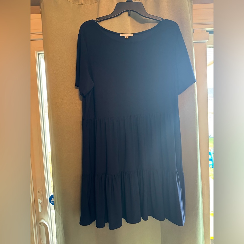 Annalee + Hope Blue Tiered Midi Sundress